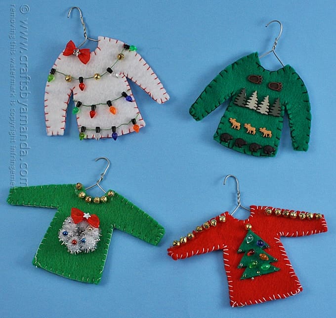 christmas sweater ornaments