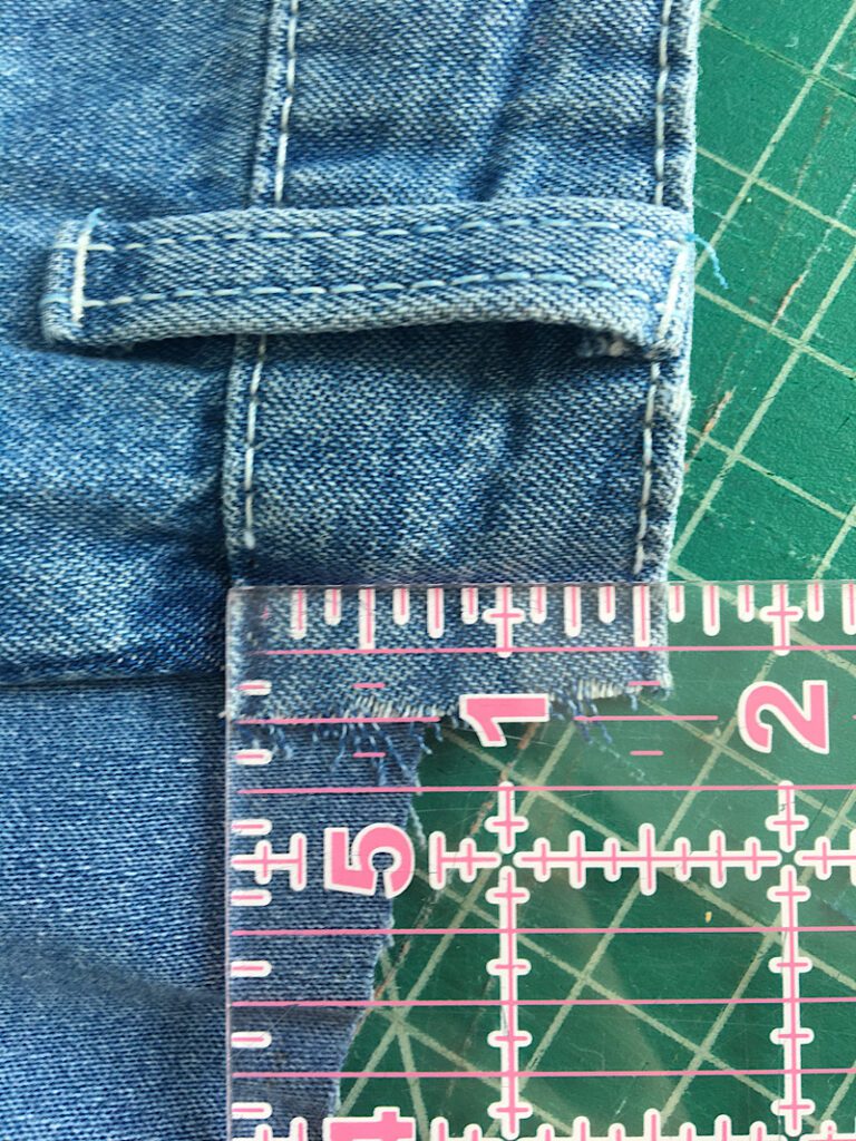 measuring height of jeans waistband