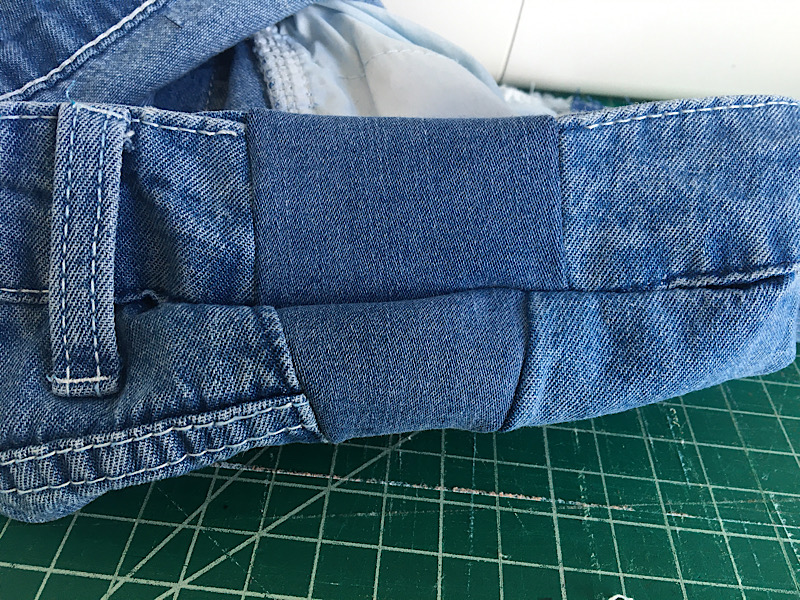 sewing the waistband down