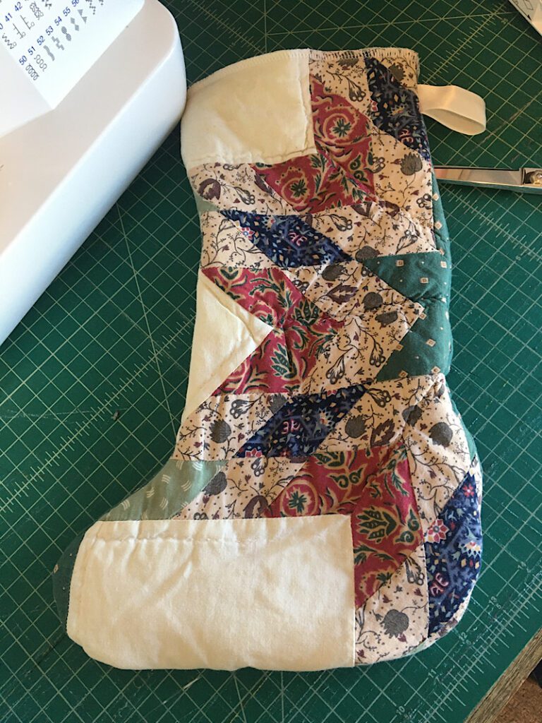 quilt stocking in progress