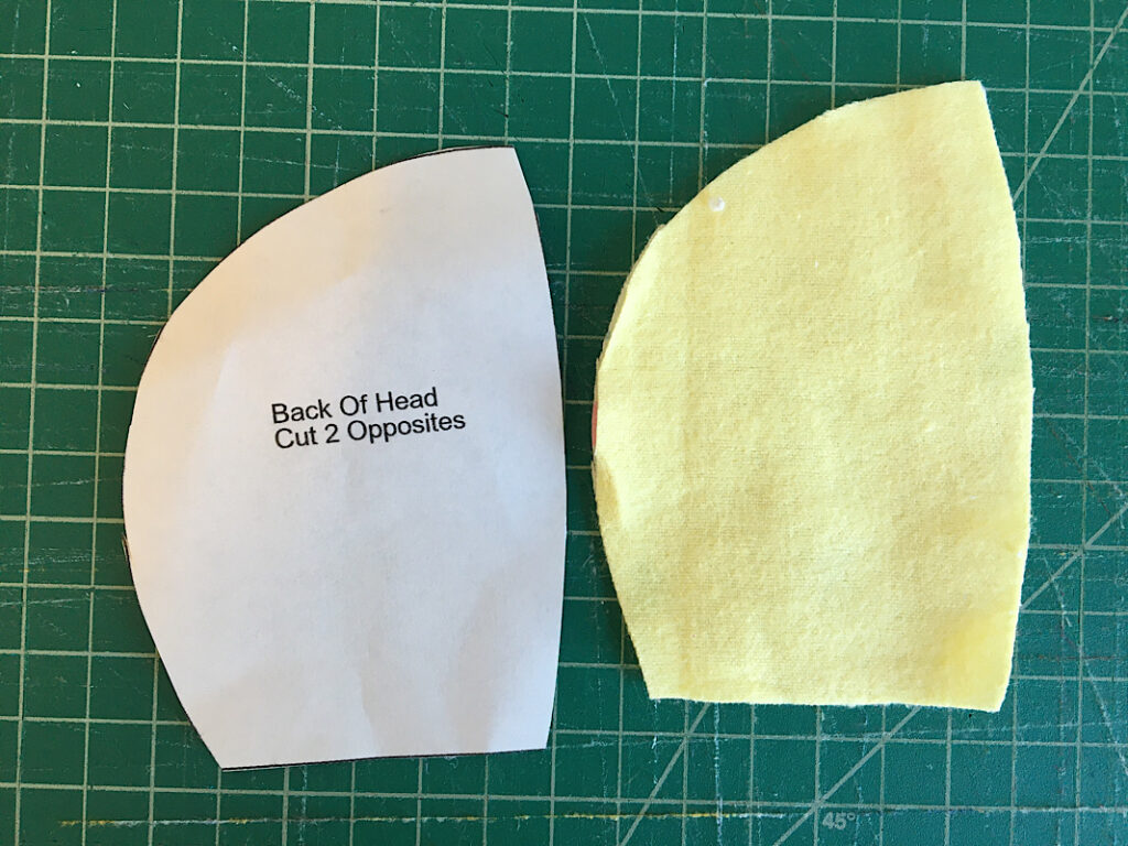 back of bear head sewing pattern