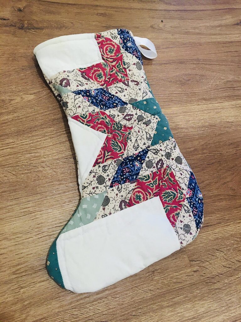 completed diy quilt stocking