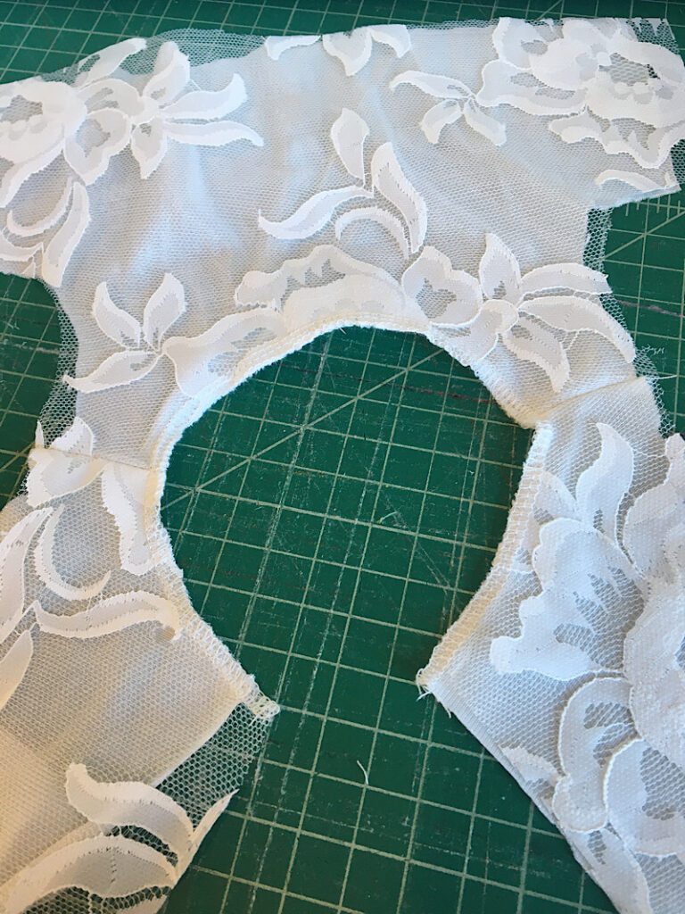 serged the neckline of the bodice