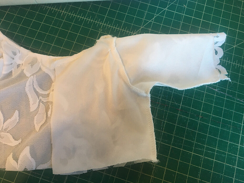 sewn down side seam and sleeve seam