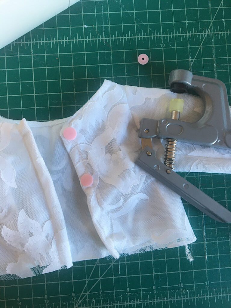attaching snap buttons to dress