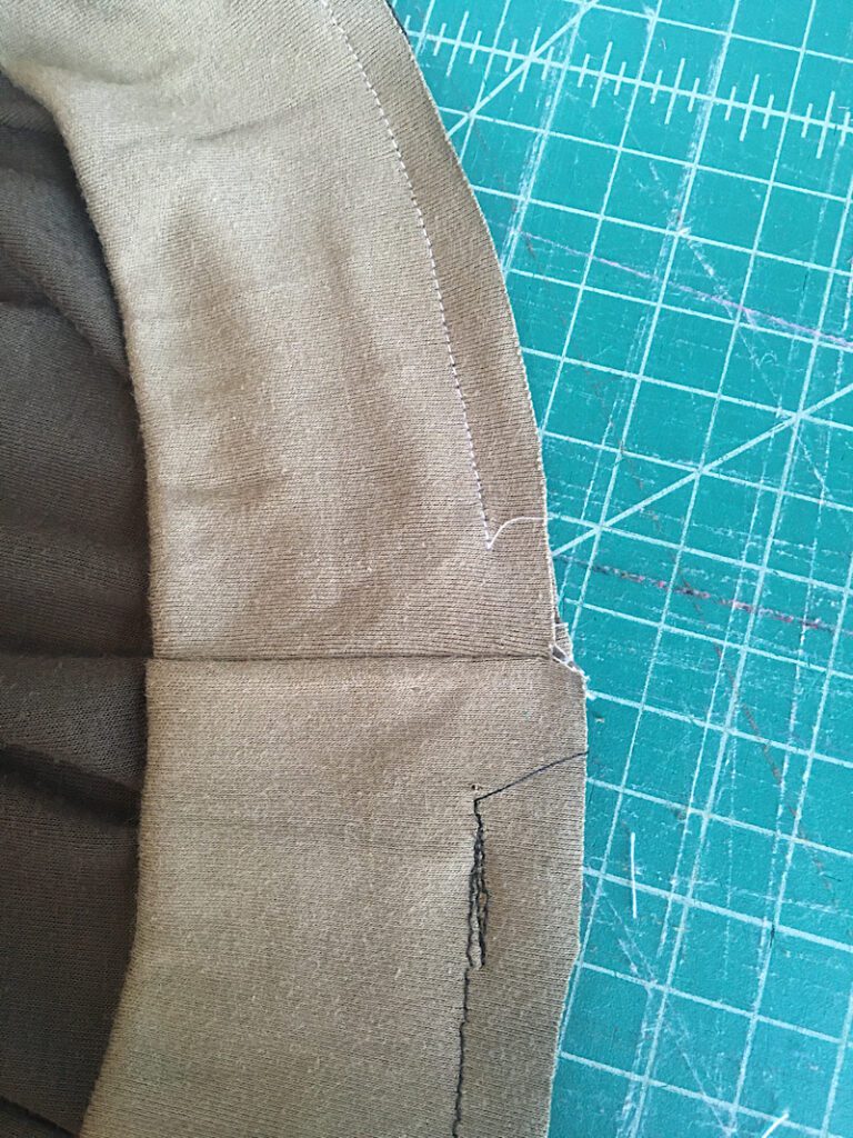 leaving a gap for the elastic