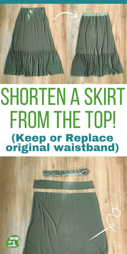 How to shorten a skirt from the top and keep or replace the original waistband