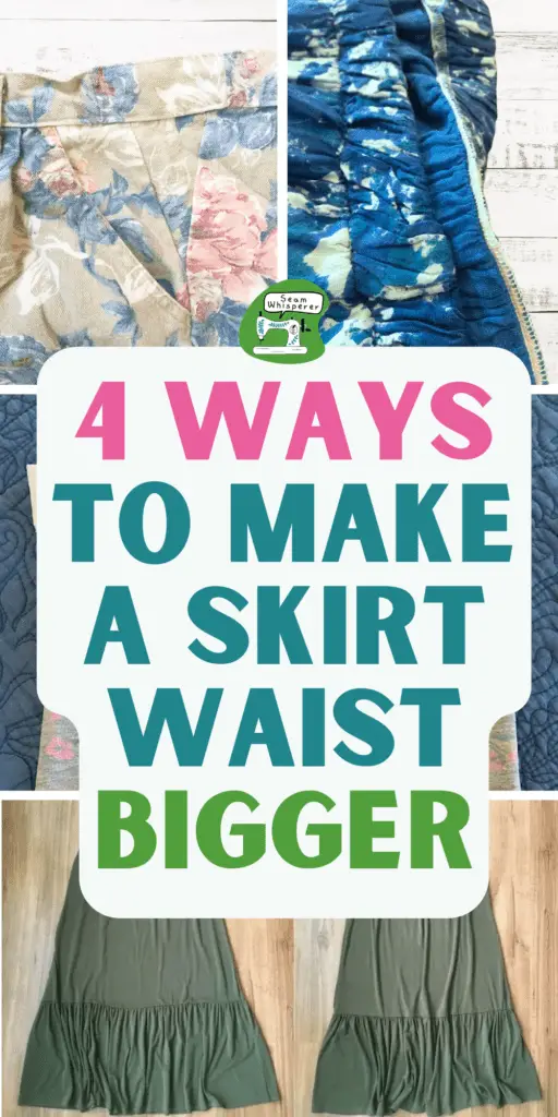 skirts with text that reads: 4 ways to make a skirt waist bigger