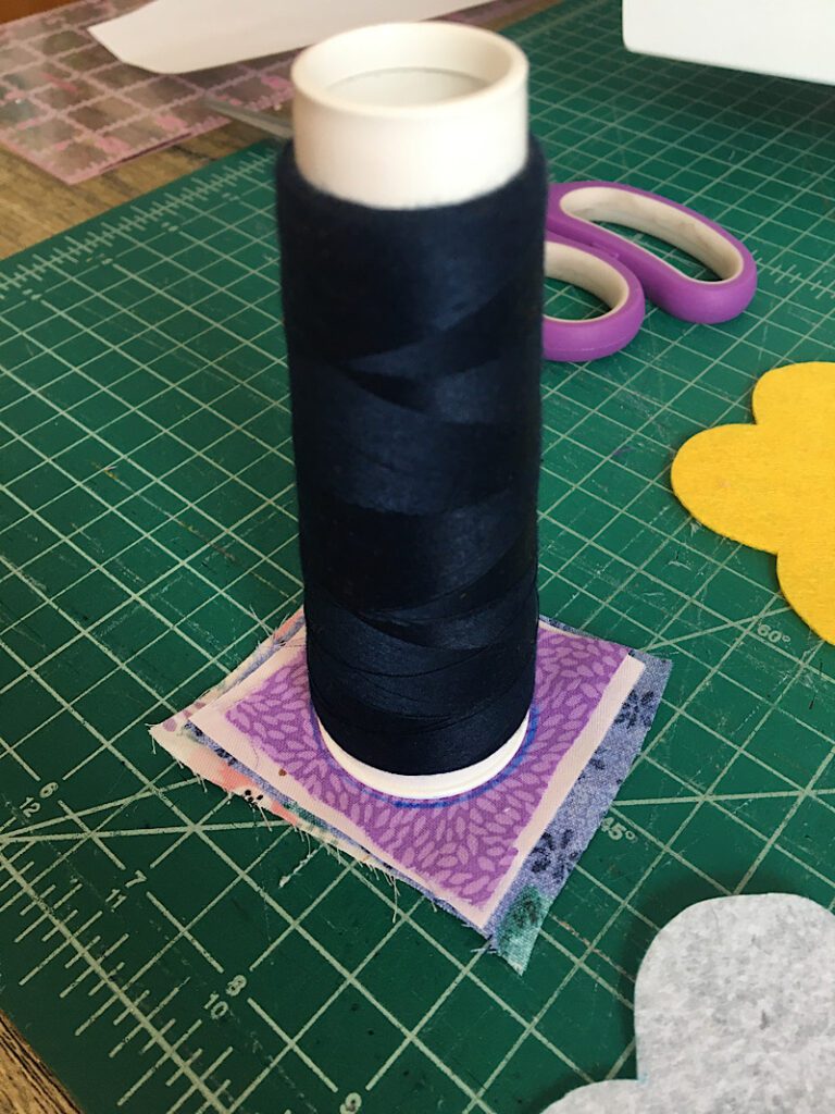 Tracing circle onto fabric