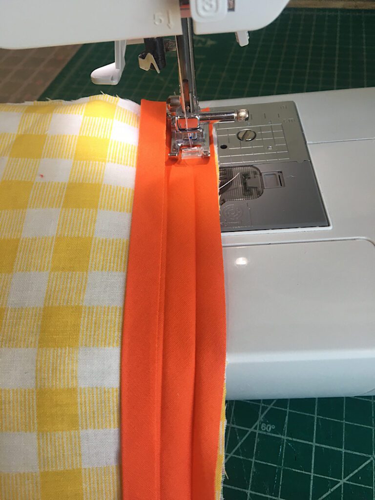 sewing binding to laptop case