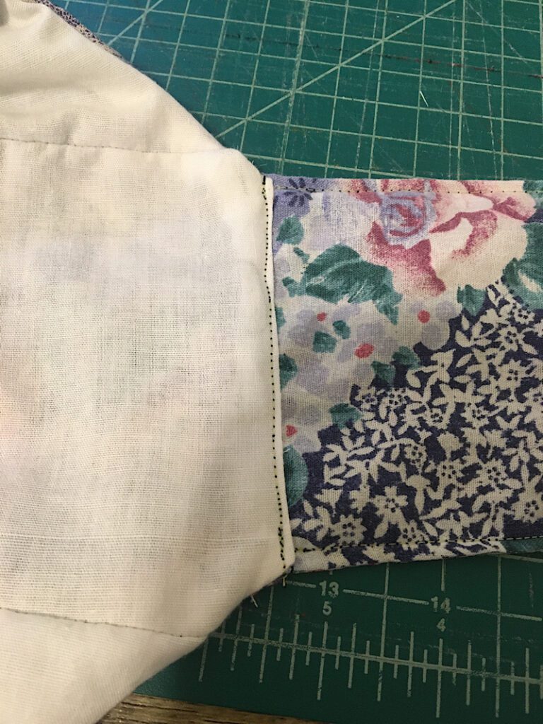 sew the lining down