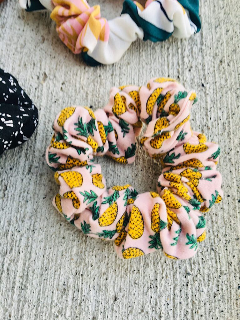 gathered pineapple scrunchie