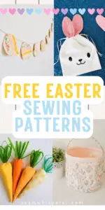 text reads: free easter sewing patterns