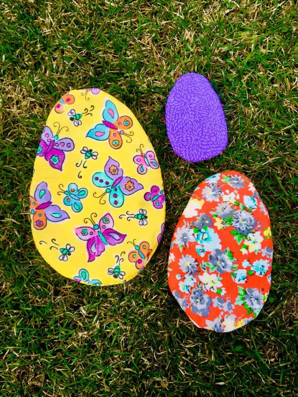Fabric Easter Eggs in grass