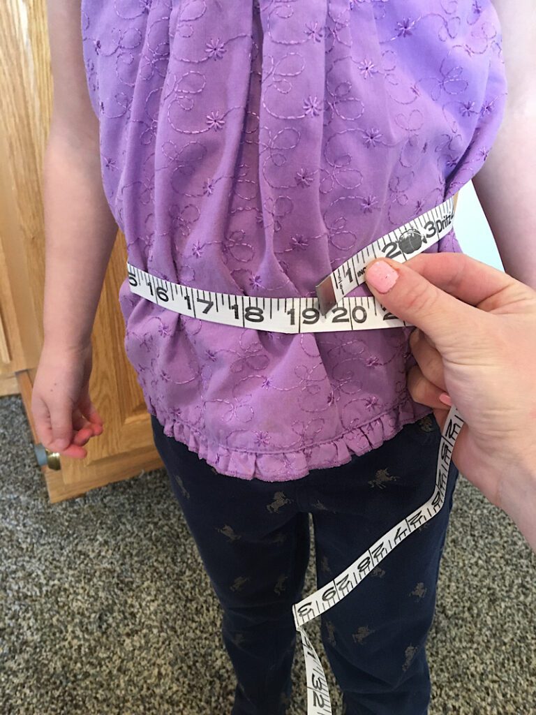 Taking measurements for a gathered skirt