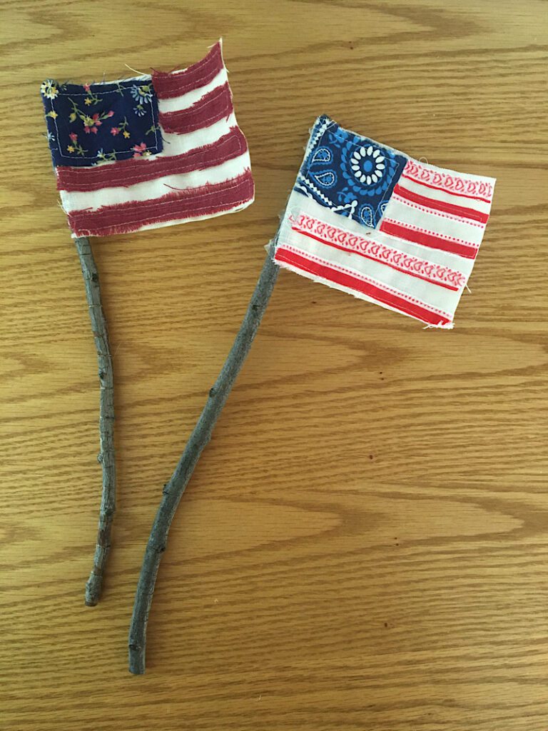 glue flags to sticks