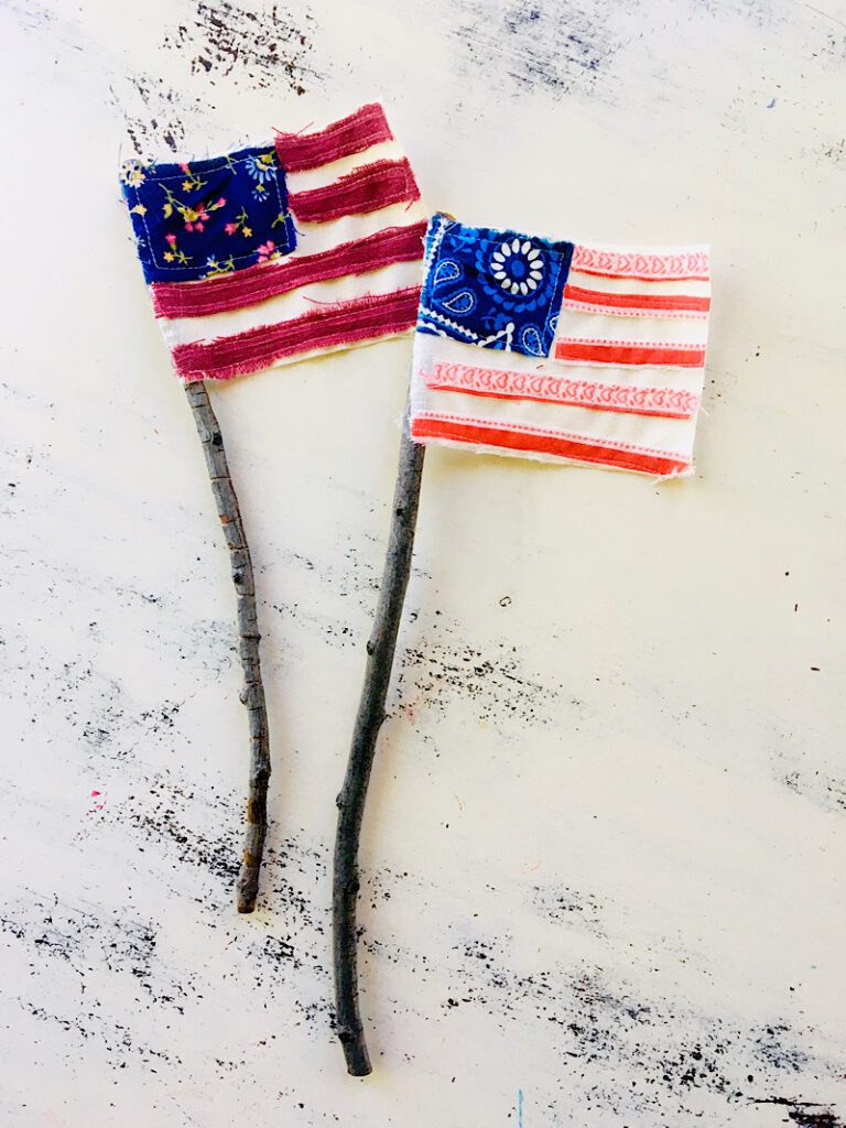 rustic scrappy flag diy