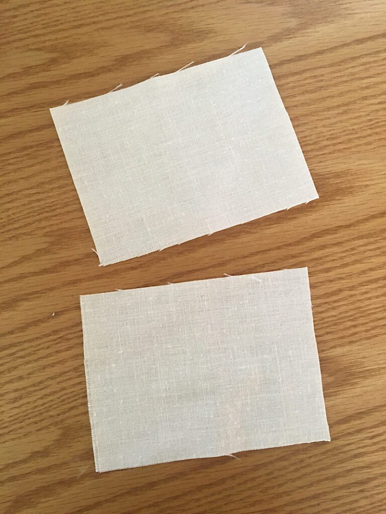 white fabric scraps for flag