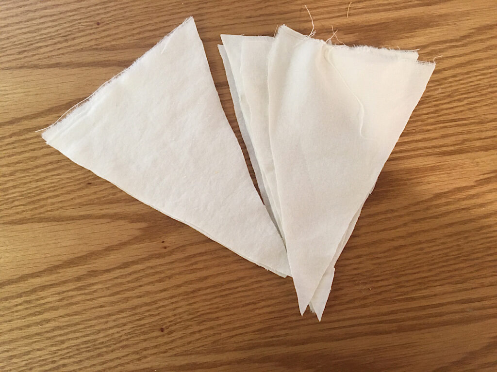 cut triangles for bunting