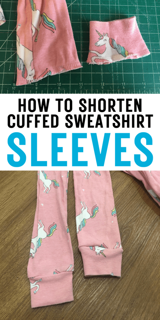 how to shorten cuffed sweatshirt sleeves
