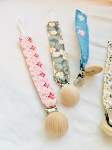 Fabric pacifier clips