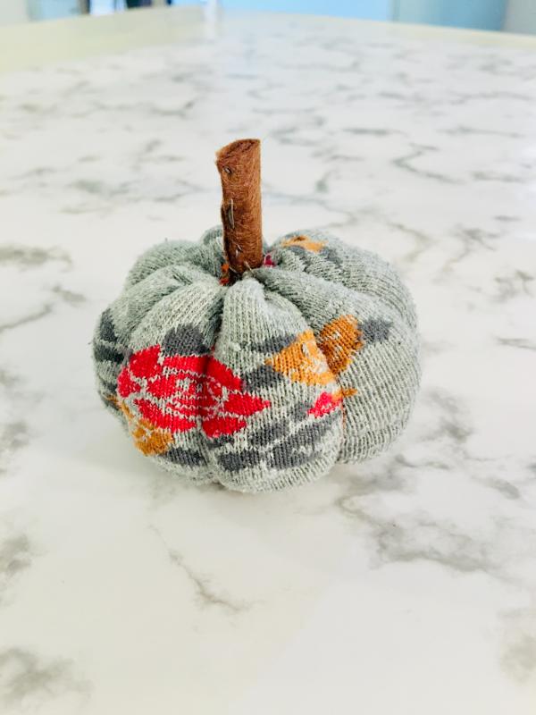 DIY sock pumpkin