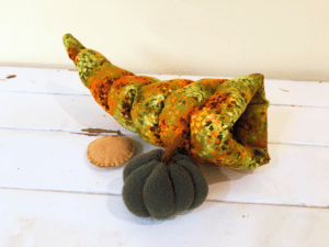 Fabric Cornucopia and pumpkin