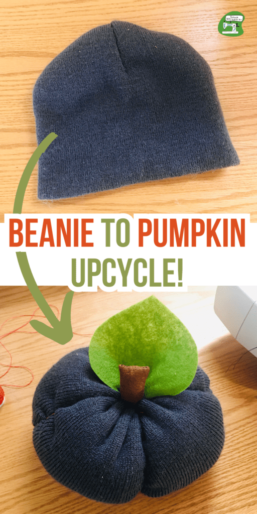 beanie to pumpkin upcycle