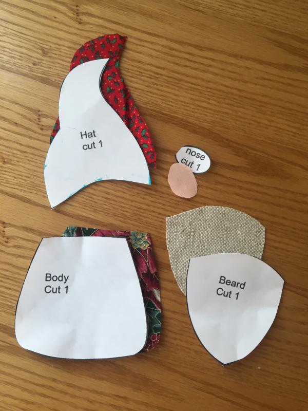 template pieces for christmas gnomes cut out