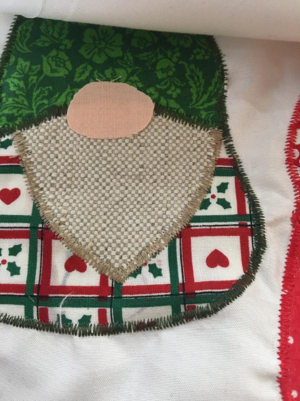 Gnome applique christmas close up