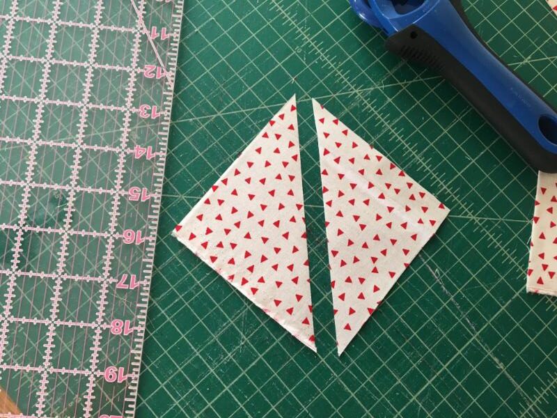 squares cut for flaps