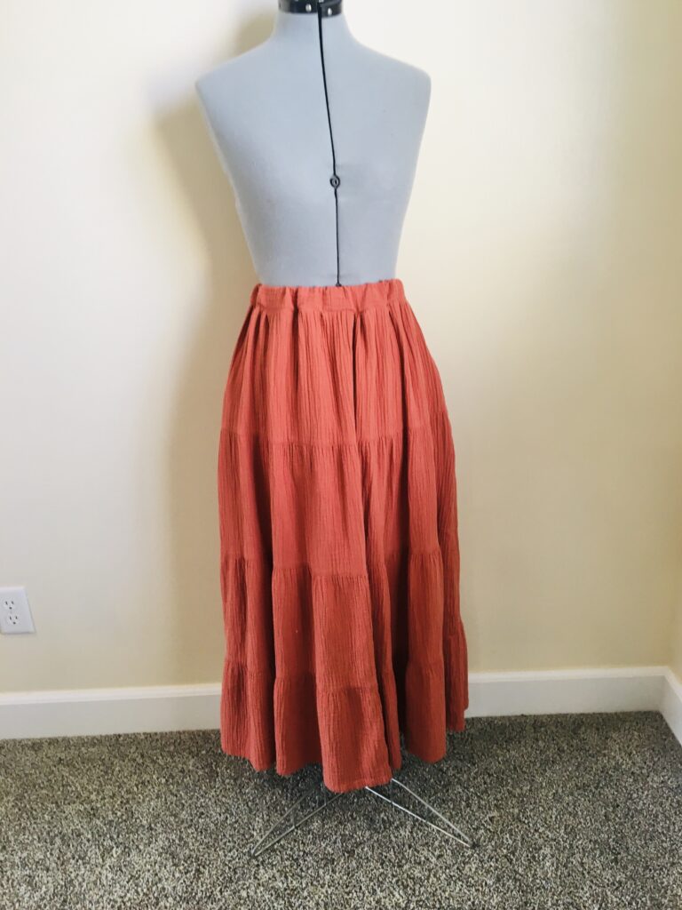 completed skirt made from a dress