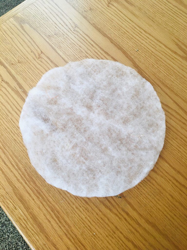 circle cut from batting