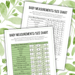 infant body measurement chart free printable for sewing